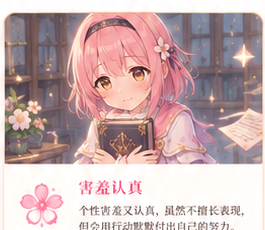 害羞认真视觉卡片
